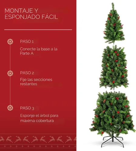 Vista 4 de Best Choice Products - Arbol de navidad delgado iluminado