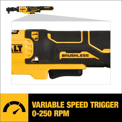 Vista 3 de DEWALT ATOMIC 20V MAX Ratilla inalámbrica sin escobillas, 1/2 pulgada, solo herramienta desnuda (DCF512B)