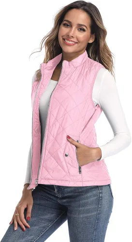 Vista 6 de Chaleco para exteriores de mujer chaleco acolchado ligero con cremallera y cuello alto