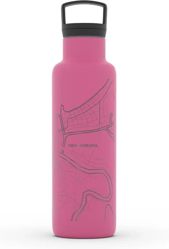 Vista 30 de Well Told Botella de agua aislada con mapa de Washington DC grabado, botella de acero inoxidable grabada (21 onzas, blanco) botella aislada de mapa
