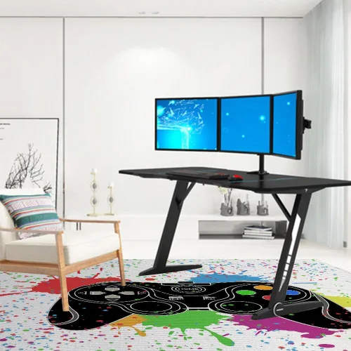 Vista 2 de Alfombras de juego para niños, adolescentes, niños, dormitorio, decoración de habitación de jugadores, alfombra de área con control de consola