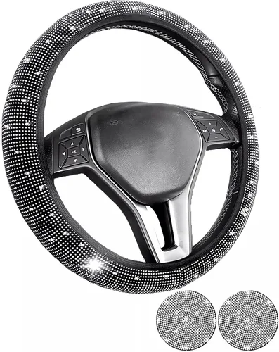 Vista 8 de Funda de volante brillante con diamantes y 2.75 pulgadas de posavasos para portavasos, accesorios interiores de automóviles, SUV para mujeres