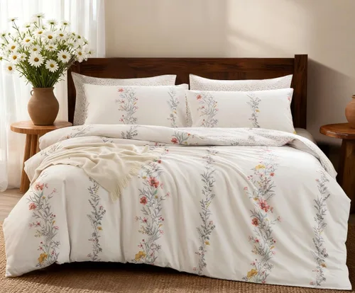 Vista 16 de SLEEPBELLA Juego de funda de edredón de algodón de 600 hilos, juego de ropa de cama (individual, azul-paisley)