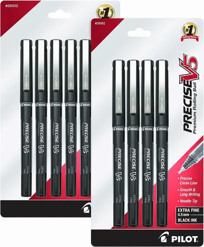 Vista 3 de PILOT Precise V5 Stick - Bolígrafos de tinta líquida con punta extrafina (0.5 mm.), tinta negra, paquete de 4 (26002)