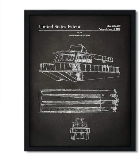 Vista 52 de Andaz Press Póster de decoración de pared con estampado de patente de pizarra, 8.5 x 11 pulgadas, aviones, trenes, automóviles, póster de patente