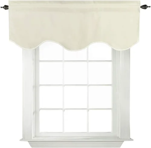 Vista 21 de Turquoize - Cenefa opaca para ventanas de cocina/baño/sala de estar/dormitorio con aislamiento térmico, cenefa festoneada con bolsillo para Aqua