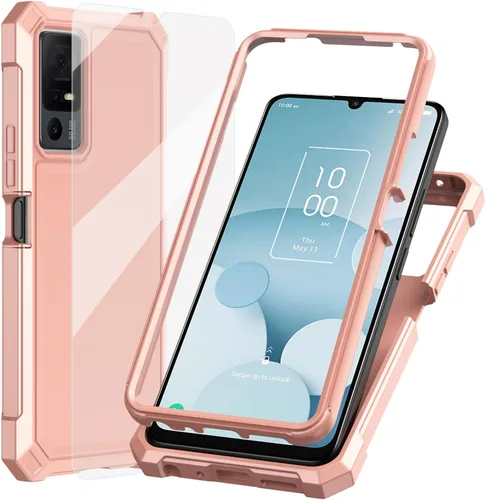 Vista 14 de Ailiber - Carcasa para TCL 40 XL T608M/Jitterbug Smart 4/40T T608DL, color negro Screen Protector, Air-Guard Corners, Dual Layer, Flexible TPU