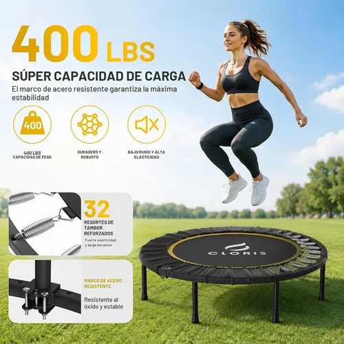 Vista 2 de CLORIS Trampolín plegable de 40 pulgadas con mango de espuma ajustable, con funda acolchada segura, el mejor regalo.