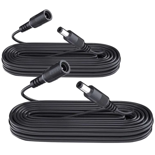 Vista 8 de 2 Pack 3ft DC Power Extension Cable 5.5mm*2.1mm Male to Female Power Cord for CCTV Security Surveillance Camera DVR Standalone, LED Strip, Router
