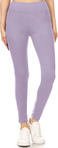 Vista 2 de Leggings Depot - Leggings de cintura alta para mujer, muy suaves, unicolor, tallas regulares y extragrandes (1X a 3X y 3X a 5X)