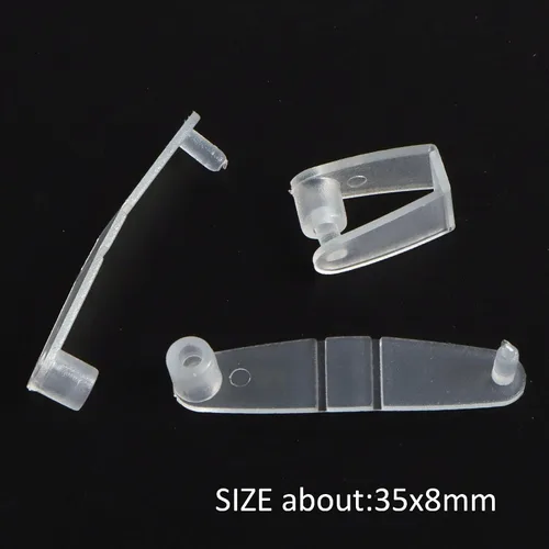 Vista 3 de 100 piezas de anillos de plástico para conector, pestañas planas para llavero a presión, botón de hebilla transparente para tarjetero, soporte