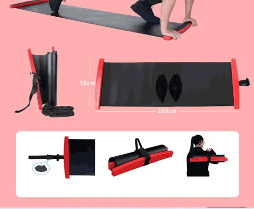 Vista 7 de Tabla deslizante con botines deslizantes Tabla deslizante de hockey ideal para entrenamiento, fitness y entrenamiento atlético Fácil de rodar