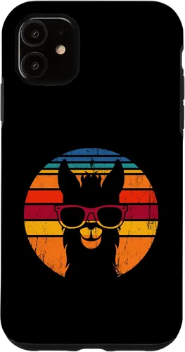 Vista 6 de iPhone 12 mini disfraz de alpaca vintage con llama divertida, funda de llama para amantes de las llamas
