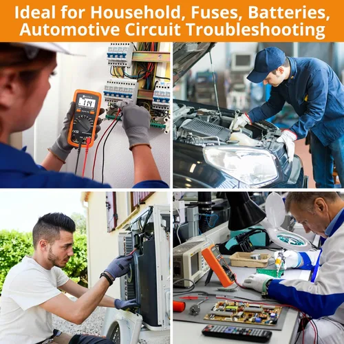 Vista 12 de Multímetro digital de bolsillo Neoteck 8233D PRO 2000 recuentos, con diodos de resistencia, medidor automático de continuidad con indicador sonoro