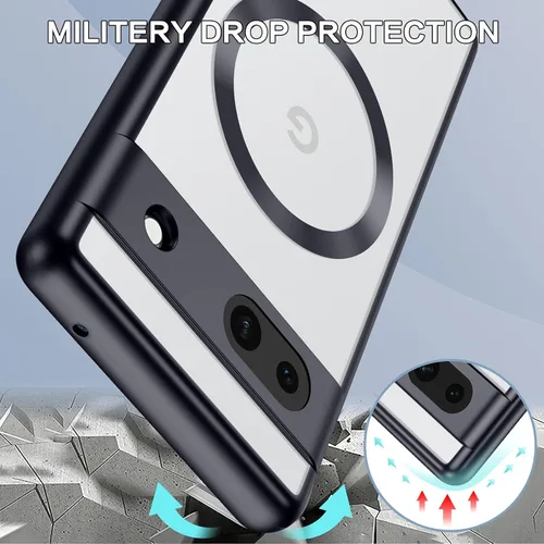Vista 6 de BENTOBEN Funda magnética para Google Pixel 7a compatible con MagSafe, chapada delgada, a prueba de golpes, suave TPU galvanizado, carga inalámbrica