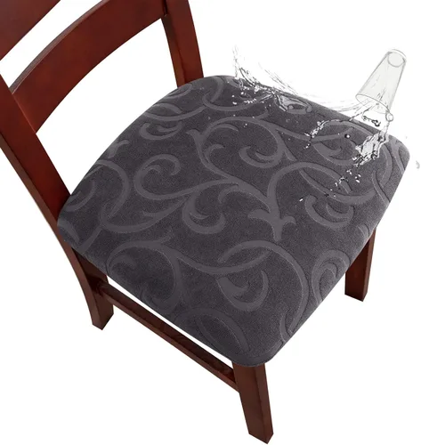 Vista 11 de Genina Fundas Impermeables de Asiento para Silla Fundas de Silla de Comedor Fundas de Asiento Elásticas para Protector de Silla de Comedor Fundas