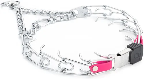 Vista 25 de Collar de perro de acero cromado Herm Sprenger para perros pequeños con hebilla de liberación rápida ClicLock y inserto de Biothane Collar de punta