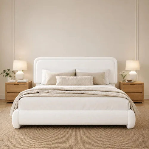 Vista 8 de Kelway Base de cama Queen Cloud, plataforma tapizada Queen con cabecero