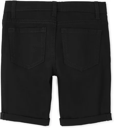 Vista 4 de The Children's Place Pantalones cortos skimmer de sarga con puños enrollables para niñas