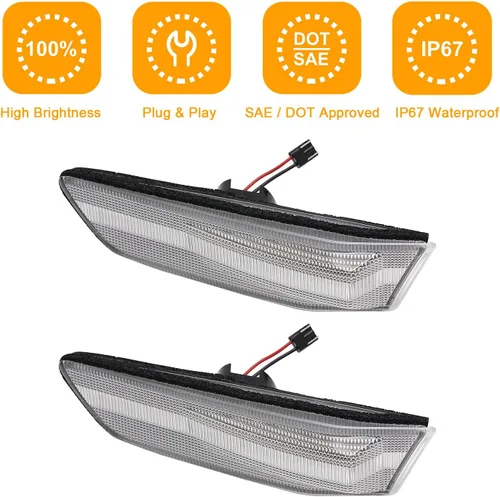 Vista 7 de luces direccionales laterales LED compatibles con G35 2D Coupé 2003-2007 / para Skyline V35 Coupé 2002-2007, lámparas de luces direccionales Luces