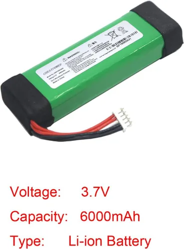 Vista 2 de NOUCHU GSP1029102A - Batería recargable de iones de litio de 3.7 V 6000 mAh para altavoz Bluetooth JBL Charge3