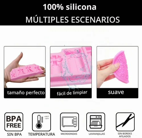 Vista 3 de Juego de 2 moldes de silicona para fondant de Navidad y caja de regalo Molde de Lingdang de Navidad (XL114)