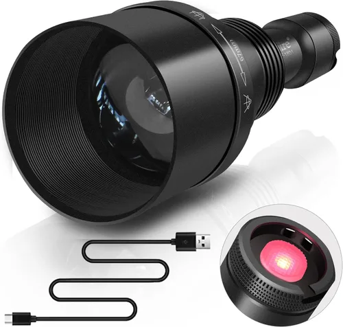 Vista 9 de Linterna iluminadora IR de 940 nm para alcance de visión nocturna, antorcha LED infrarroja con zoom recargable, función de memoria de 3 modos
