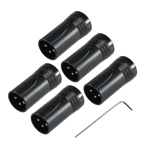 Vista 8 de MKFAUDIO - Conectores XLR de perfil bajo poco profundo para bricolaje, 3 pines, 90 grados, L, ángulo recto, ajustable, XLR hembra con llave