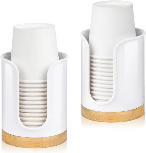 Vista 10 de Dispensador de vasos de baño - Portavasos pequeño para tazas de baño Dixie de 3 oz, tazas de enjuague bucal, dispensador de tazas de 3 a 4 onzas