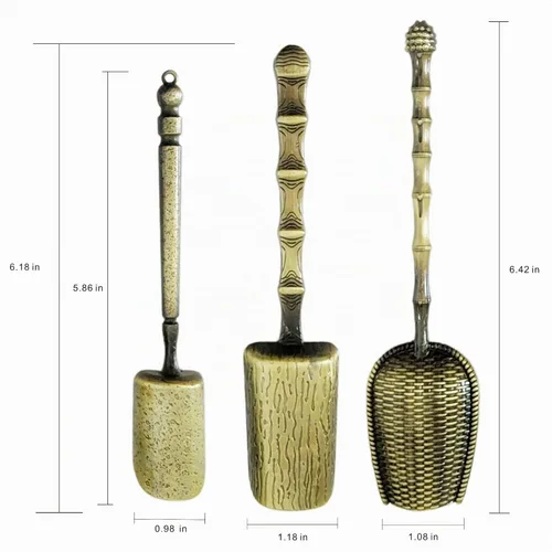 Vista 6 de Cucharas de té vintage con mango largo para té suelto, café, hierbas, juego de 3