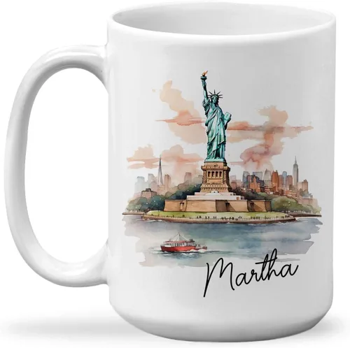 Vista 8 de Tazas de viaje con nombre personalizado Mount Rushmore National Memorial, tazas de viaje de cerámica personalizadas con diseño de lugar famoso