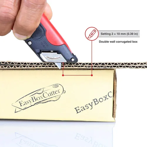 Vista 5 de EasyCut 2000 - Cuchillo utilitario de corte de caja retráctil seguro, rojo, 09638