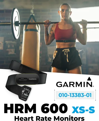 Vista 2 de Garmin HRM 600 Monitor de frecuencia cardíaca premium con dinámica de carrera, correa XS–S (22"-28") - Compatible con relojes inteligentes Garmin