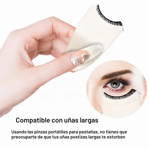 Vista 5 de Herramienta aplicadora de pestañas postizas, herramienta para principiantes, pinzas de sujeción de pestañas, clip removedor portátil de plástico, 2