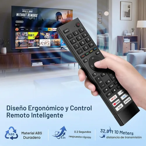 Vista 4 de Repuesto para control remoto Hisense Smart TV Universal para televisores inteligentes Android Hisense 4K UHD (no para Fire y Roku TV)