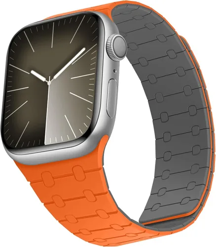 Vista 23 de Compatible con correa de Apple Watch de 49mm 46mm 45mm 44mm 42mm 41mm 40mm 38mm, correa de bucle magnético ajustable de silicona para iWatch Ultra
