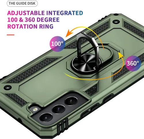 Vista 3 de ADDIT Funda S22 para Samsung Galaxy S22, con anillo de soporte, soporte ajustable, grado militar, protección resistente, a prueba de golpes