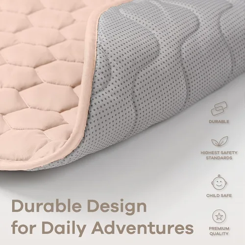 Vista 6 de Comfy Cubs Tapete redondo de juego para niños, tapete pequeño acolchado suave de 36 pulgadas con parte inferior antideslizante, diseño de felpa