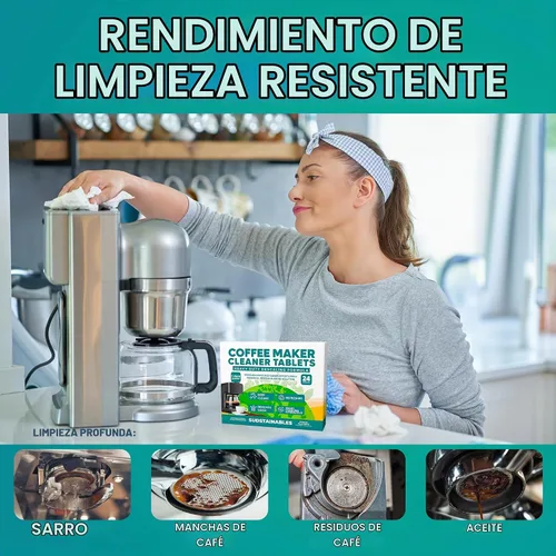 Vista 4 de Sudstainables Tabletas limpiadoras para cafetera, descalcificadora, 24