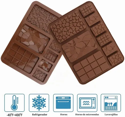 Vista 5 de 4 moldes de chocolate Break Apart, bandeja de dulces de 9 cavidades