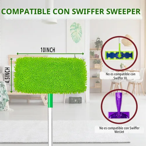 Vista 3 de Almohadillas de Microfibra Reutilizables para Trapeador Almohadillas Húmedas Lavables Compatibles con Repuestos de Almohadillas Swiffer Sweeper