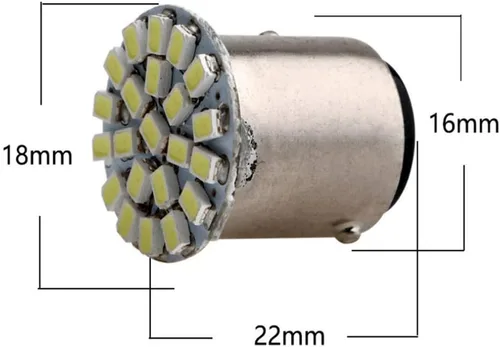 Vista 3 de Best To Buy® Paquete de 12 bombillas LED marinas de repuesto de 5 W 1157 Ba15d #90 para lancha, RV, automóvil, paisaje 9-30 V (azul)