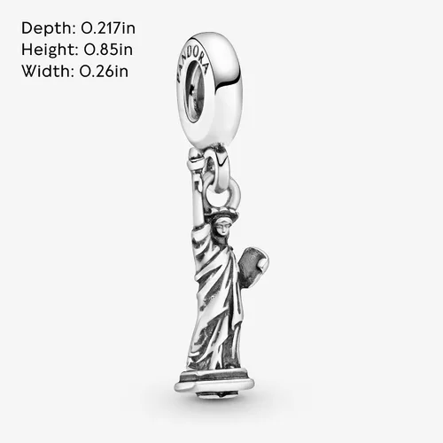 Vista 5 de Pandora Pulsera colgante de la Estatua de la Libertad de Nueva York, pulseras de momentos Impresionantes joyas para mujer Regalo para mujeres