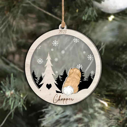 Vista 54 de Nazenti Adorno de Navidad conmemorativo personalizado, regalo personalizado de recuerdo de perro, condolencias por pérdida de mascotas, sabueso