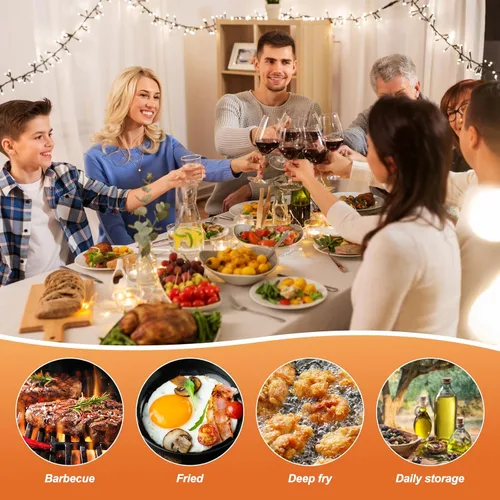 Vista 6 de Freidora de acero inoxidable 304 de 68 onzas con cesta y colador de aceite, 2L Enjoy Crispy Deep Frying, Small Stovetop fry for Kitchen & Camping