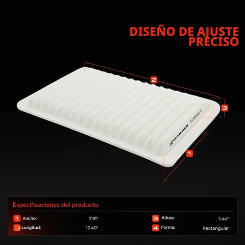 Vista 2 de Filtro de aire de motor A-Premium compatible con el modelo Mazda