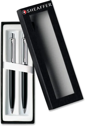 Vista 7 de Sheaffer Sentinel Bolígrafo Negro de Punta de Bola con Ribete Cromado