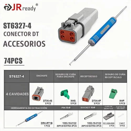 Vista 2 de JRready ST6327-4 Deutsch DT Kit de conector de 4 pines 5