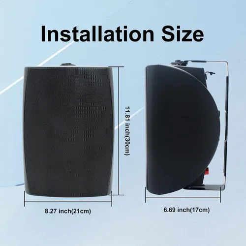 Vista 6 de Altavoces para exteriores de 6.5 pulgadas, 400 W, con cable, impermeables, pasivos con graves potentes, altavoces de montaje en pared para patio