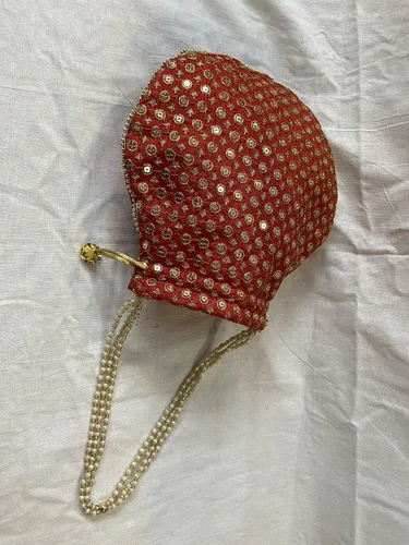Vista 6 de Bolso de mano con asa de perlas de Batwa, diseño étnico indio, para mujer